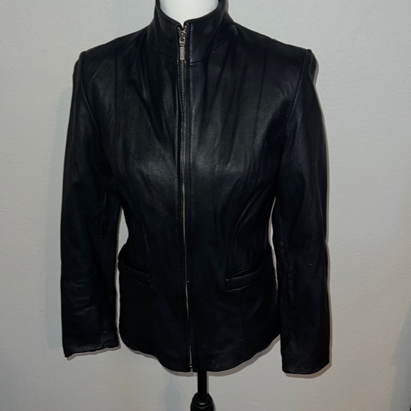 JLC Jackets & Blazers - JLC New York black leather zip up jacket!